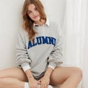Aerie Real Crew Alumni Crewneck oversized sweatshirt size Large